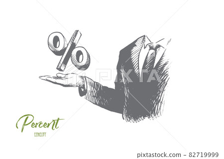 Percent concept. Hand drawn isolated vector. Percent concept. Hand drawn isolated vector. 82719999
