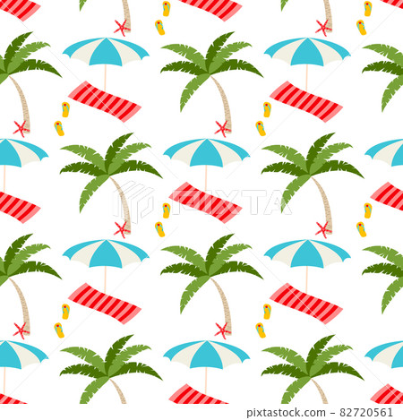 Summer beach seamless vector pattern with sun... - Stock Illustration ...