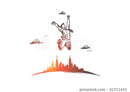 Freedom, businessman, work, happy, free concept. Hand drawn isolated vector. Freedom, businessman, work, happy, free concept. Hand drawn isolated vector. 82721443