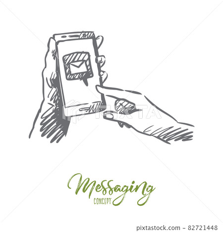 Messaging, mail, smartphone, connect, internet concept. Hand drawn isolated vector. 82721448