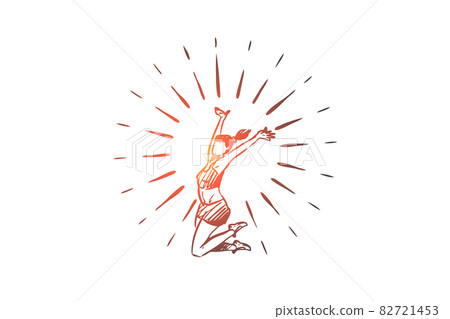 Lifestyle, healthy, sport, happiness concept. Hand drawn isolated vector. 82721453