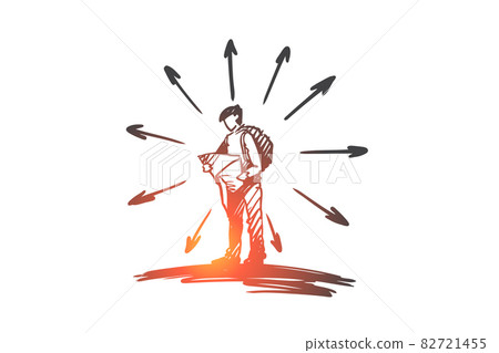 Navigation, location, map, road, travel concept. Hand drawn isolated vector. Navigation, location, map, road, travel concept. Hand drawn isolated vector. 82721455
