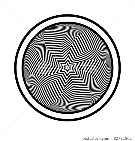 Abstract Geometric Op Art Pattern In Circle Shape. - Stock Illustration ...