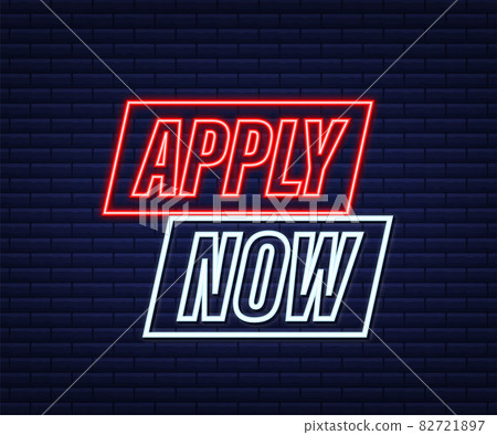 Apply now. Web banner. Arrow, cursor neon icon. Arrow vector icon. Hand click. Vector stock illustration. Apply now. Web banner. Arrow, cursor neon icon. Arrow vector icon. Hand click. Vector stock illustration. 82721897