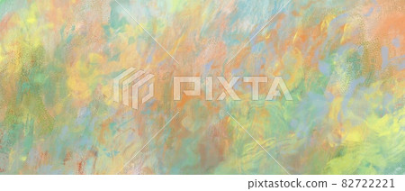 Oil painting abstract background) Autumn colorful handwriting multicolor orange yellow green oil painting colorful art banner 82722221