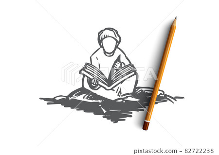 Muslim, arab, islam, religion, koran, boy, child concept. Hand drawn isolated vector. Muslim, arab, islam, religion, koran, boy, child concept. Hand drawn isolated vector. 82722238