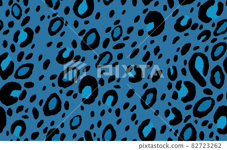 Abstract modern leopard seamless pattern. Animals trendy background. Blue decorative vector stock illustration for print, card, postcard, fabric, textile. Modern ornament of stylized skin 82723262
