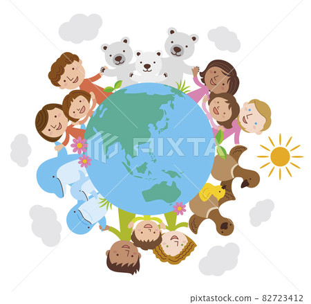 family helping each other clipart sun