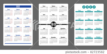 Set different designs vertical pocket into spanish. Multicolored Vector template 82723582