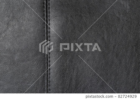 close up black leather texture with stitched or seam background 82724929