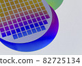 Several silicon wafers with printed circuit and different color.White background 82725134