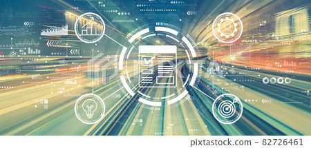 Project management theme with high speed motion blur 82726461
