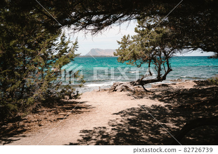beautiful view of the sea on the east coast of Sardinia in Italy Europe 82726739