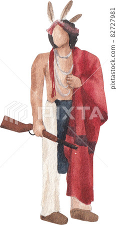 American Indian and decor watercolor 82727981