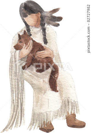 American Indian and decor watercolor 82727982