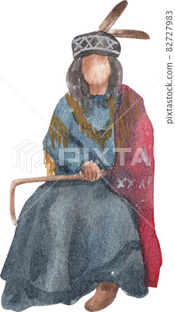 American Indian and decor watercolor 82727983