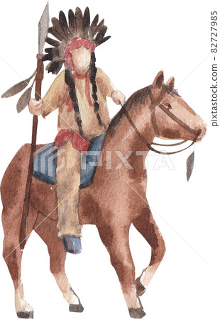 American Indian and decor watercolor American Indian and decor watercolor 82727985