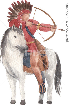 American Indian and decor watercolor 82727986