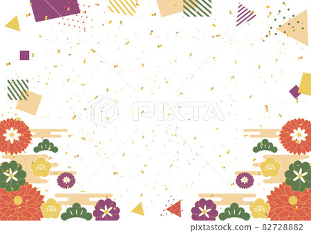 與日本配色方案的新年背景 插圖素材 72 圖庫