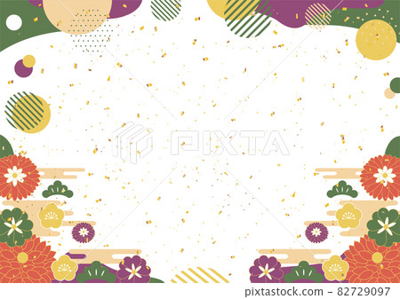 New Year background with Japanese color scheme 82729097