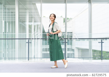 College girl walking in the school 82729575