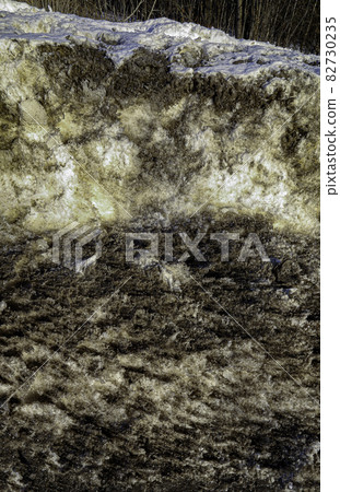 Canada Roadside with dirty snow 82730235