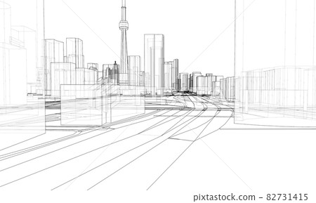 3d urban landscape. Buildings and roads 82731415