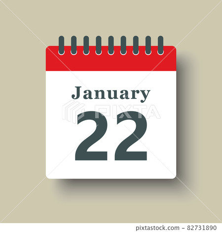 Icon day date 22 January, template calendar page Icon day date 22 January, template calendar page 82731890