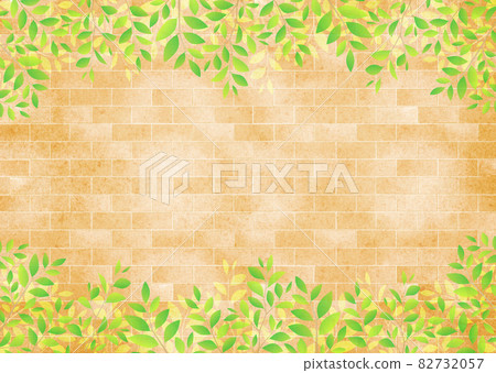 背景材料木葉鮮綠青葉塊磚 82732057