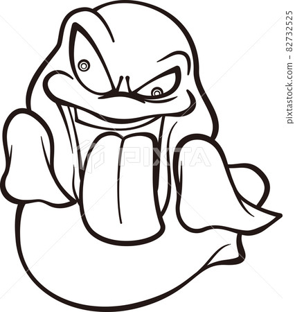 A ghost trying to surprise people [black and white] 82732525