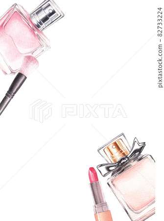 Make Up frame watercolor - Stock Illustration [82733224] - PIXTA