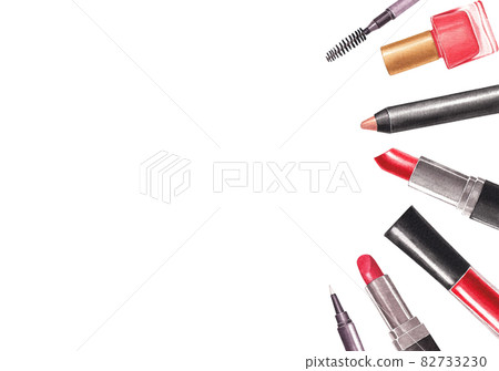 Make Up frame watercolor - Stock Illustration [82733230] - PIXTA
