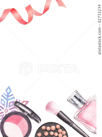Make Up frame watercolor - Stock Illustration [82733234] - PIXTA