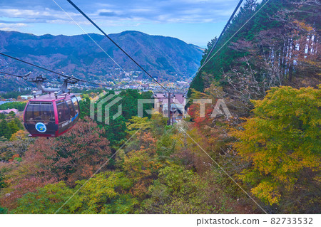 從神奈川縣箱根町箱根纜車 早雲山站至早雲山站 早雲山 強羅 妙城岳以東 照片素材 圖片 圖庫