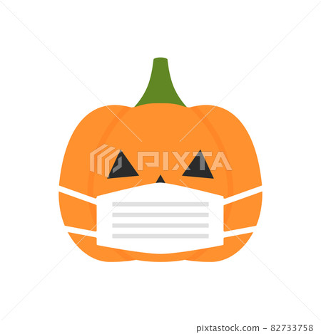 Cute Halloween pumpkin lantern with mask Material: Autumn event / spread prevention image Cute Halloween pumpkin lantern with mask Material: Autumn event / spread prevention image 82733758