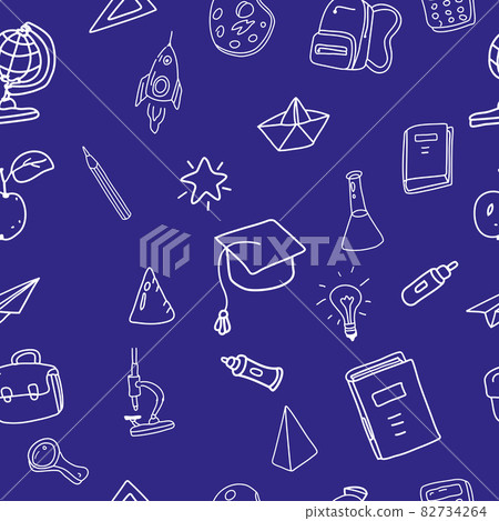 Seamless Pattern school doodles. Back to school... - Stock Illustration ...