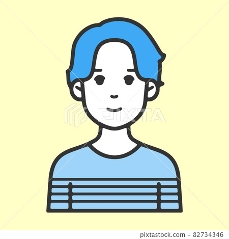 簡單而扁平的線描設計 具有易於用於廣告的插圖變體的年輕人 簡單而扁平的線描設計 具有易於用於廣告的插圖變體的年輕人 82734346