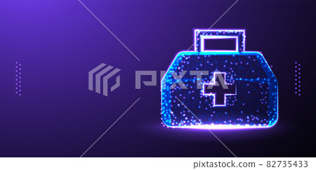 medicine, first aid polygonal low poly wireframe background vector illustration 82735433