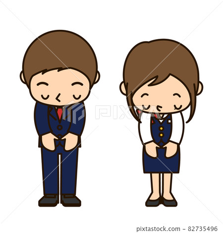 Business men and women bow - Stock Illustration [82735496] - PIXTA