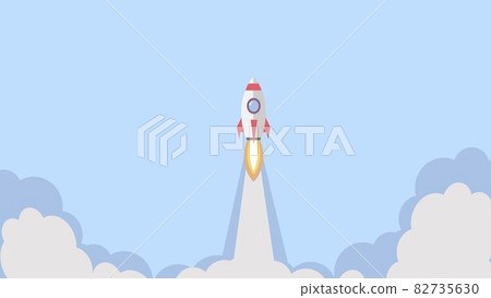 Rocket launch 3D illustration concept. Business and  Motivation concept 82735630