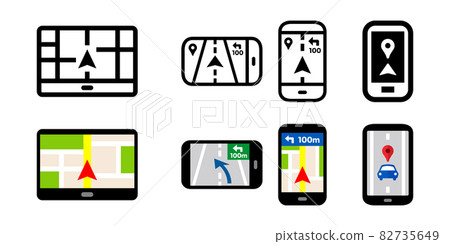 Vector icon set illustration material for car navigation and smartphone apps 82735649