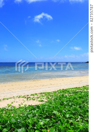 Aragusuku Beach Blue Sky and Blue Sea 82735787