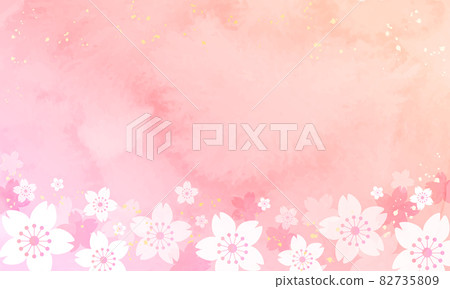 Watercolor cherry blossoms spring vector illustration background 82735809