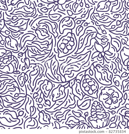 Abstract cocao seamless pattern Linear tree, fruit Abstract cocao seamless pattern Linear tree, fruit 82735834