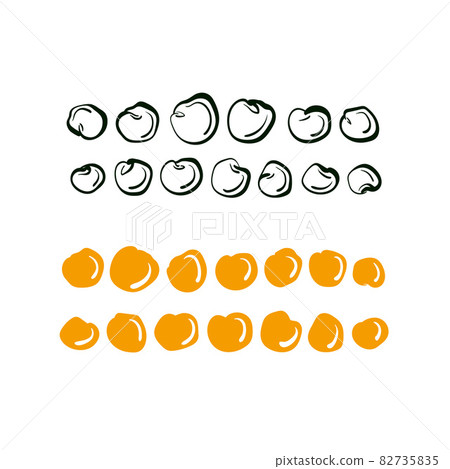 Soy grain, lentils beans. Vector graphic set Soy grain, lentils beans. Vector graphic set 82735835