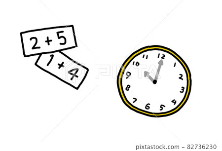 Calculation card and clock 82736230