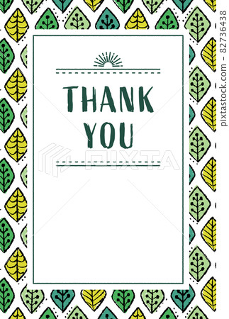 THANK YOU card template green leaf pattern - Stock Illustration ...