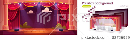 Parallax background for game, 2d cartoon theater Parallax background for game, 2d cartoon theater 82736939