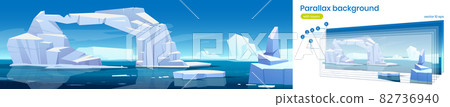 Parallax background arctic 2d landscape, iceberg Parallax background arctic 2d landscape, iceberg 82736940