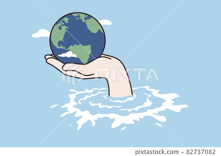 Climate change, disaster, saving concept. 82737082